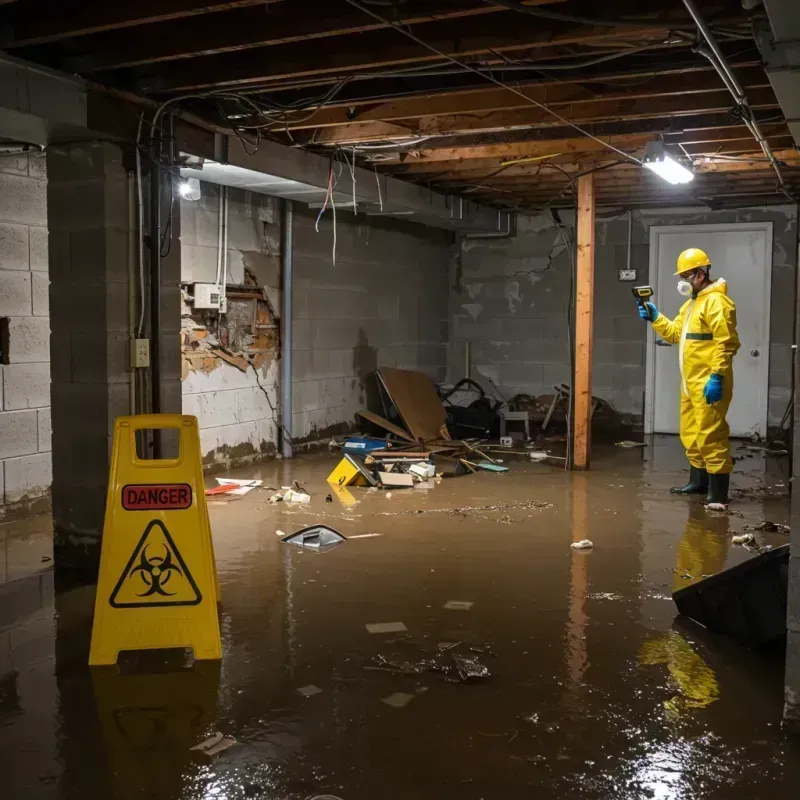 Flooded Basement Electrical Hazard in Picayune, MS Property